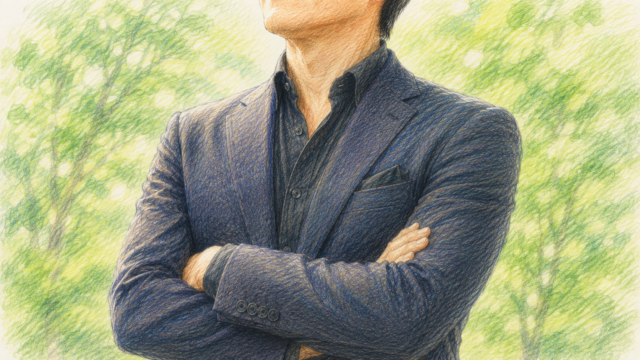 テレビ局のプロデューサーをイメージした男性のイラスト